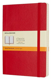 Moleskine Classic, Ruled, Large, Soft, Scarlet Red: libreta