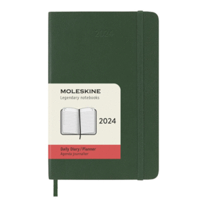 Moleskine, Daily, Myrtle Green, 12M, Pocket, Soft: agenda diaria 2024