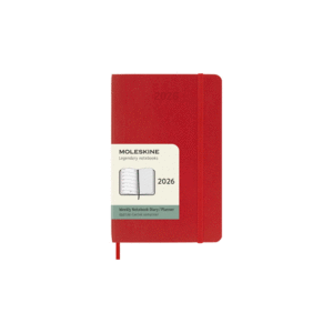 Moleskine, Weekly, Scarlet Red, 12M, Pocket, Soft: agenda semanal 2026