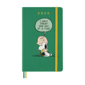 Moleskine, Peanuts Charlie & Snoopy, Daily, Green, 12M, Large, Hard: agenda diaria 2026