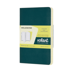 MOLESKINE, VOLANT, PINE GREEN LEMON YELLOW, POCKET, RULED, SOFT: LIBRETA