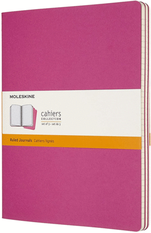 Moleskine Cahier, Extra Large, Ruled, Pink, Soft: set de libretas