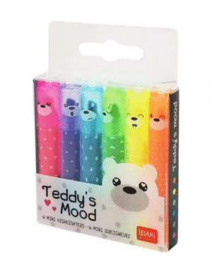 Teddy's Mood, Mini Highlighters: mini resaltadores con aroma 6 piezas