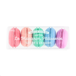 Le Macaron Patisserie, Vanilla Scented Erasers: set de 5 borradores con aroma