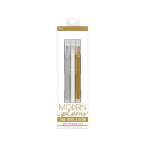 Modern Gel Pens, Gold, White and Silver: set de 3 plumas de gel
