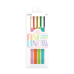 Fine Line Colored Gel Pens: set de 6 bolígrafos de gel