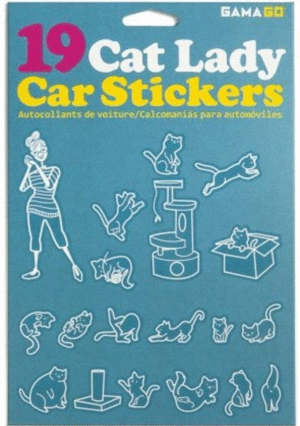 Cat Lady Car Stickers: calcomanías para auto