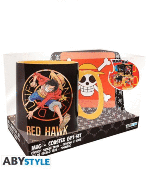 One Piece, Luffy & Sabo, Gift Set: taza térmica y portvasos (set de 2 piezas)