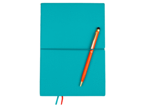 Premium Paper Notebook, Turquoise-Orange, Large: libreta