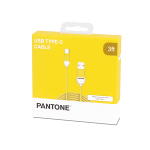 Pantone Yellow, USB Type-C: cable USB para celular (1m)