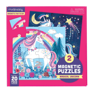 Magical Unicorn, Magnetic Puzzle: rompecabezas magnético 2 en 1, 20 piezas