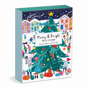 Merry & Bright, Puzzle Calendar: calendario de adviento de 12 rompecabezas