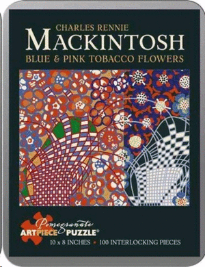 Charles Rennie Mackintosh, Blue & Pink Tobacco Flowers: rompecabezas 100 piezas