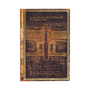 Tesla, Sketch of a Turbine, Mini, Flexi, Unlined: libreta blanca (FB6437-4)