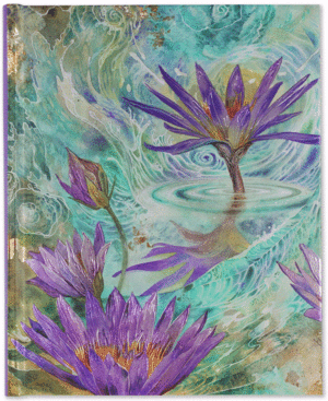 Purple Lotus, hardcover, ruled: libreta rayada