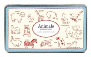 Animals: Sellos de goma (14 piezas)