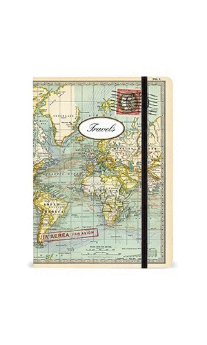 Travels Maps: libreta grande rayada 