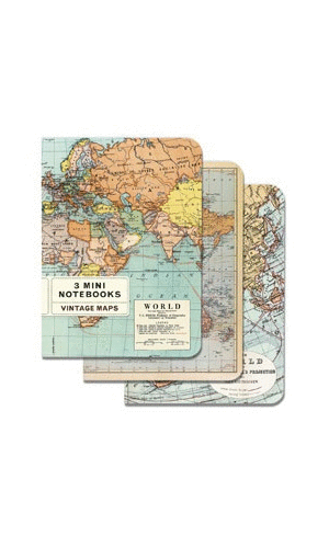 Vintage Maps: set de 3 mini libretas