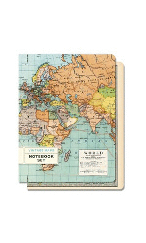 Vintage Maps: libreta mediana (set de 2 libretas)