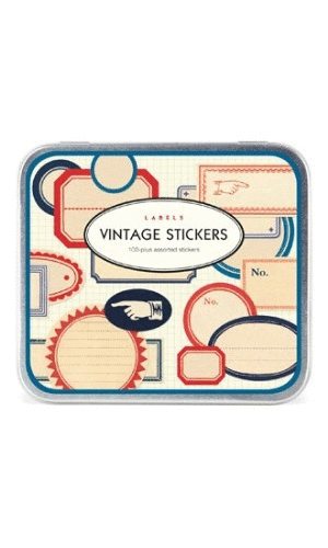 Vintage Labels Stickers: calcomanías decorativas (24 hojas)