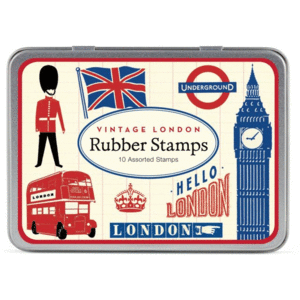 Vintage London: mini sellos de goma (20 piezas)