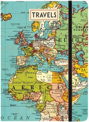 Vintage Maps Travel: libreta grande