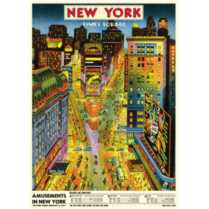 New York Times Square 1, Vintage Poster: papel decorativo