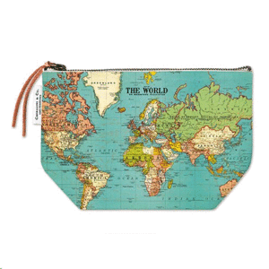 World Map, pouch: bolsa de tela