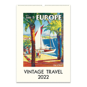 Vintage Travel: calendario de pared 2022