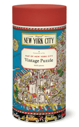 Map of New York City, Vintage Puzzle: rompecabezas 1000 piezas