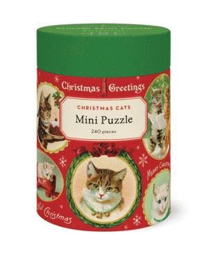 Christmas Cats, Mini Vintage Puzzle: rompecabezas 240 piezas