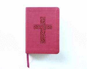 Biblia Católica, compacta. Símil piel, fucsia