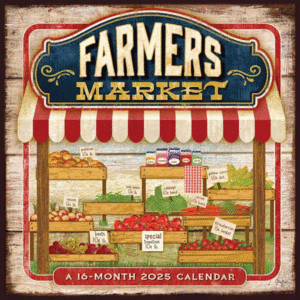 Farmers Market, 16 Month: calendario de pared 2025