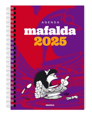 Mafalda, columnas, violeta-rojo, anillada: agenda semanal 2025