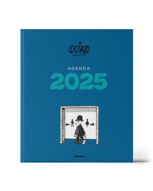 Quino, columnas, azul, encuadernada: agenda semanal 2025