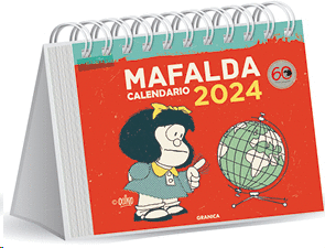 Mafalda, rojo: calendario de escritorio 2024