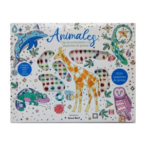 Animales. Caja de actividades con pegatinas de gemas