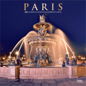 Paris, 16 Month, French & English: calendario de pared 2026