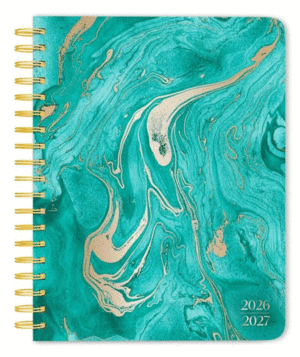 Crackled Blush, 18 Month, Desk Planner: agenda semanal 2026-2027