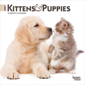 Kittens & Puppies, 16 Month: calendario mini de pared 2027