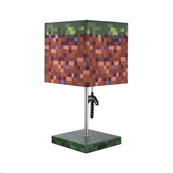 Minecraft, Grass Block: lámpara. Lámparas. Cafebrería El Péndulo