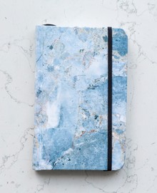 Mármol azul, líneas, mediano, pasta dura: cuaderno (MALD)